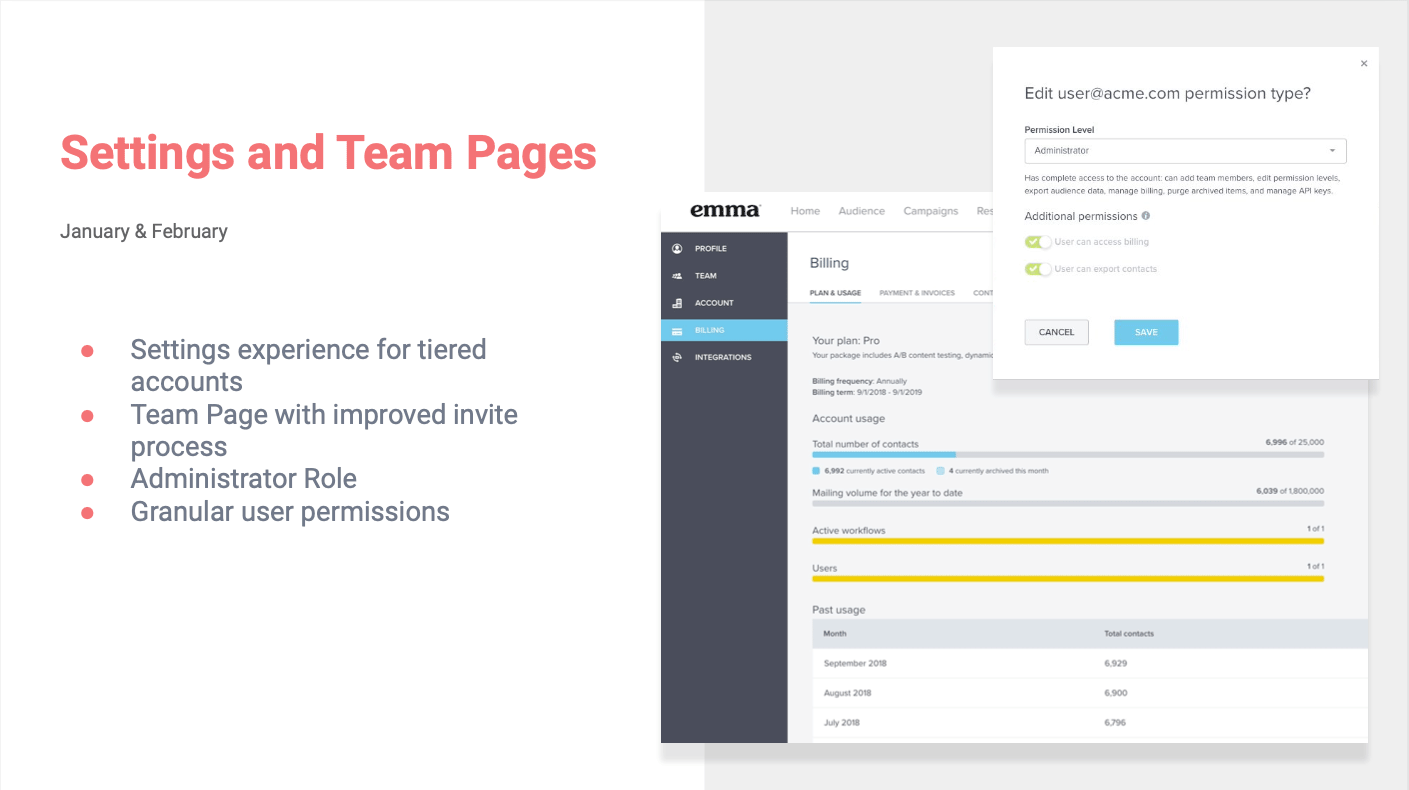 Software interface to manage team members