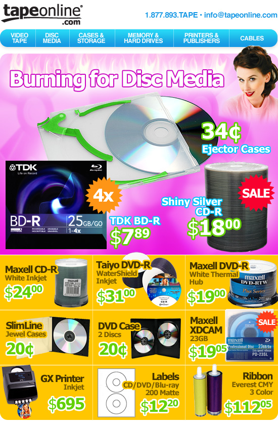 Email featuring disc media